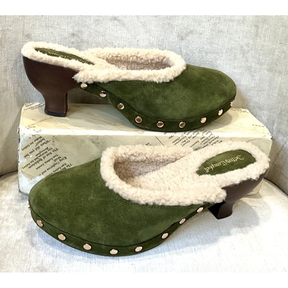 Free People Jeffrey Campbell Blakeney Mini Clog Faux Fur Olive Suede - Picture 5 of 7